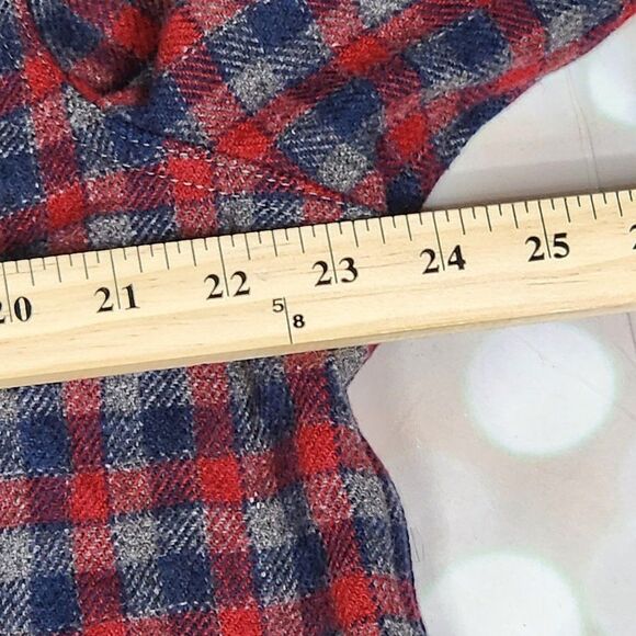 Wallin & Bros Red/Grey Wool Blend Plaid Long Sleeve Shirt, Men's Large - Picture 9 of 10